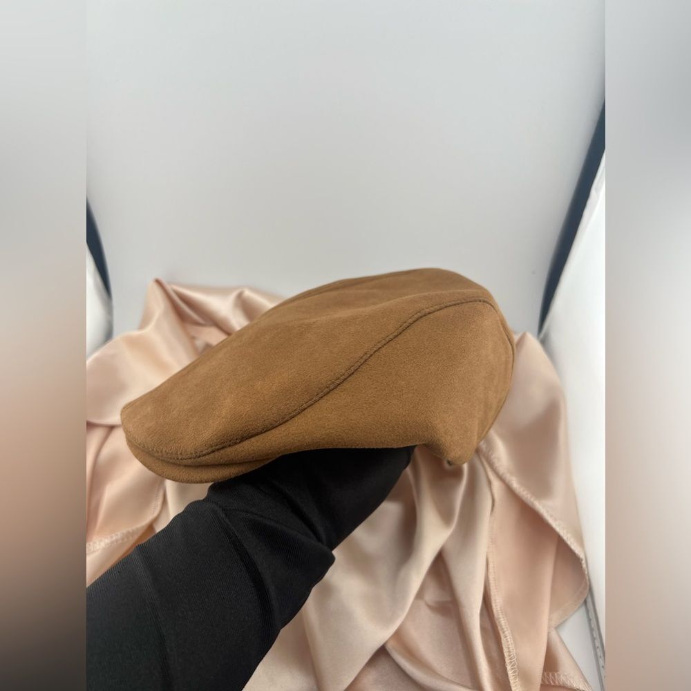 Classic Brown Suede Newsboy Flat Cap - Picture 6 of 8